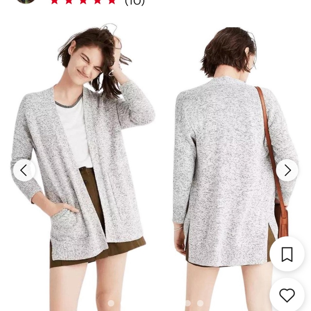 Madewell open front oversized cotton cardigan